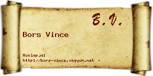 Bors Vince névjegykártya