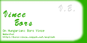 vince bors business card